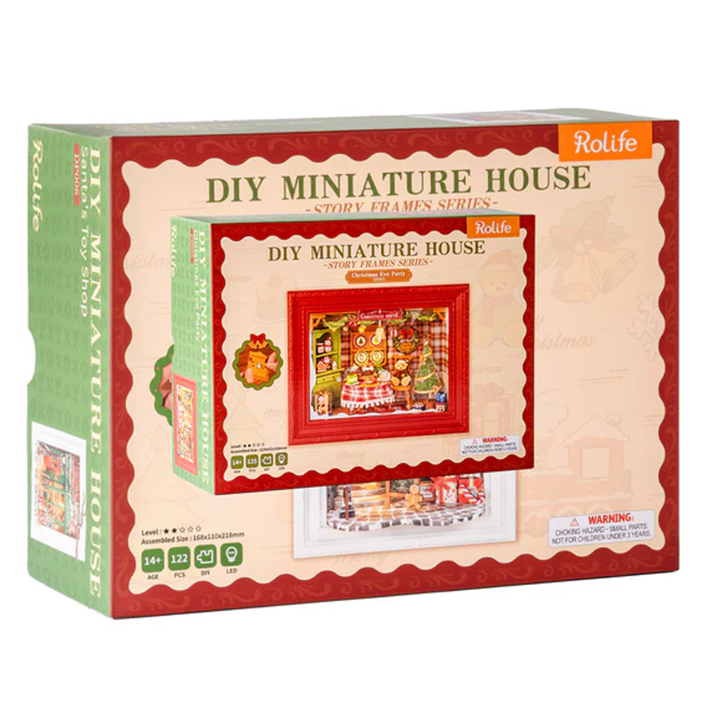 Rolife Christmas Eve Party Wooden Puzzle Wall Art Story Frame Model Kit DP005