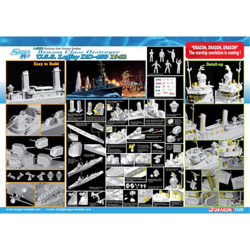 Dragon 1026 USS Laffey DD-459 Benson Class Destroyer 1942 1:350 Model Kit