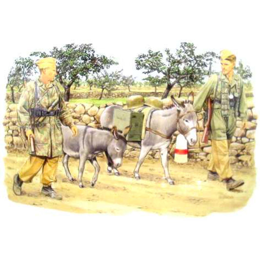 Dragon 6077 German Fallschirmjager w/Donkeys 1:35 Model Kit