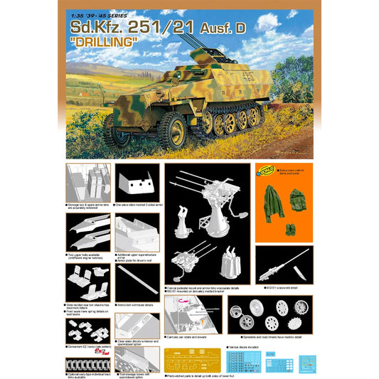 Dragon 6217 Sd.Kfz.251/21 Ausf D Drilling 1:35 Halftrack Plastic Model Kit