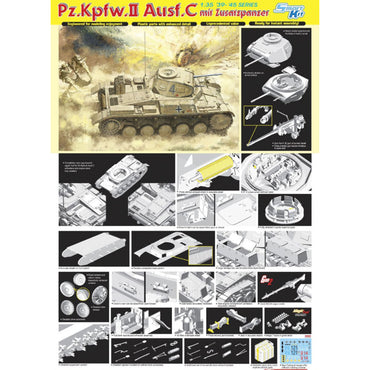 Dragon 6432 Pz.Kpfw.II Ausf.C w/Interior, 4 Figures & Accs 1:35 Model Kit