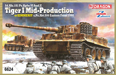 Dragon 6624 Sd/kfz.181 Pz.Kpfw.VI Ausf E w/Zimmerit 1:35 Plastic Tank Model Kit