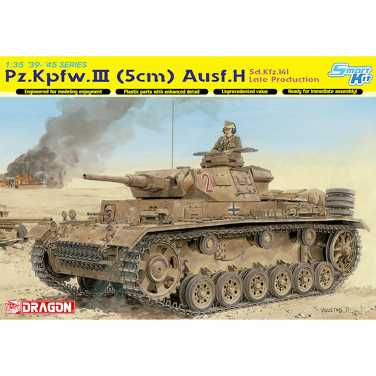Dragon 6642 Sd.Kfz.141 Pz.Kpfw III Ausf H Late Prod. 1:35 Plastic Tank Model Kit
