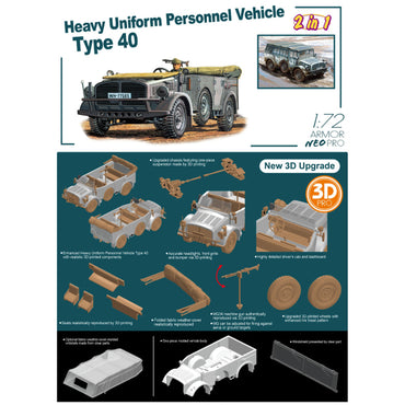 Dragon 7379 Heavy Uniform Personnel Vehicle Type 40 1:72 Model Kit