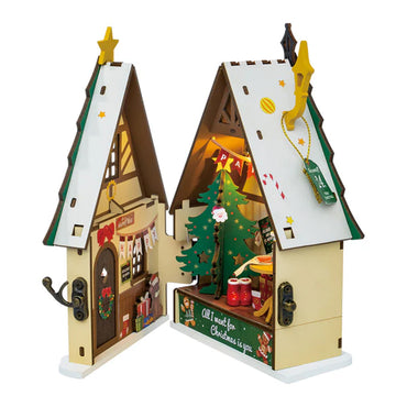 ROBOTIME Rolife Twinkling Christmas House DIY Miniature Dollhouse DS036