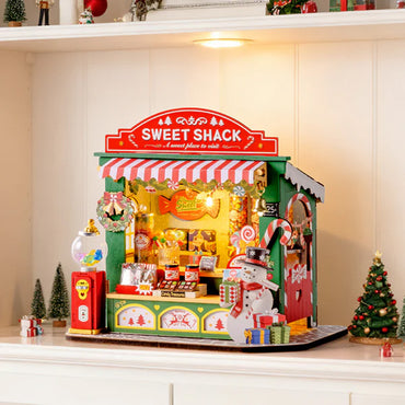 Rolife Christmas Candy Stand DIY Miniature House Wooden Model Kit DS043