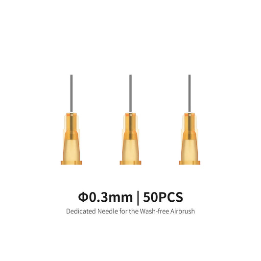 DSPIAE 0.3mm Needles (50pcs) for Wash-Free Airbrush Paint Mixing Bottles AB-D03
