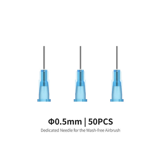DSPIAE 0.5mm Needles (50pcs) for Wash-Free Airbrush Paint Mixing Bottles AB-D05