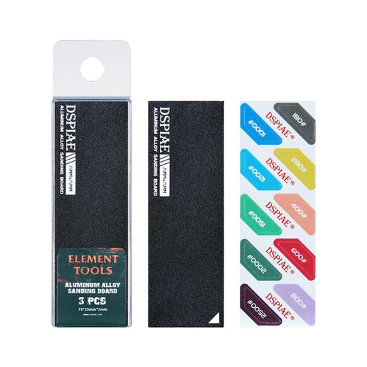 DSPIAE Aluminum Alloy Large Sanding Board (Black) 3pcs AS-BK25