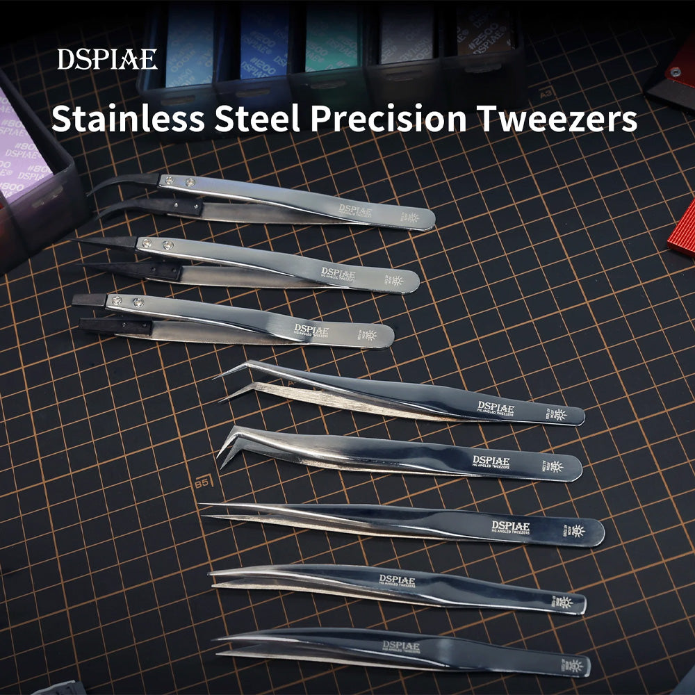 DSPIAE Curved Pointed Stainless Steel Precision Tweezers AT-TZ01