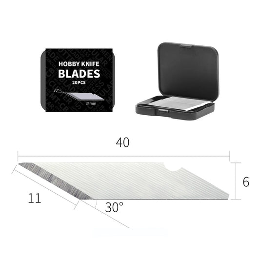 DSPIAE Hobby Knife Broad Blades (20pcs) for AT-DK01 Knife DK-B01