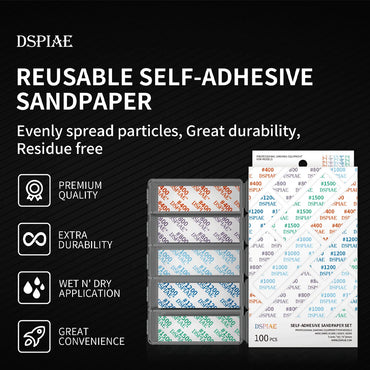 DSPIAE #1200 Reusable Pre-Cut Adhesive Sandpaper (10pcs) DSP-1200