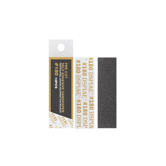 DSPIAE #180 Pre-Cut Adhesive Sandpaper (10 Strips) MSP-180