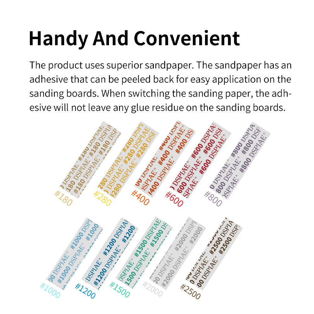 DSPIAE #400 Pre-Cut Adhesive Sandpaper (10 Strips) MSP-400