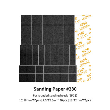 DSPIAE #280 Sandpaper for ES-A Round Sanding Heads (5 Sheets) MSP-ES02