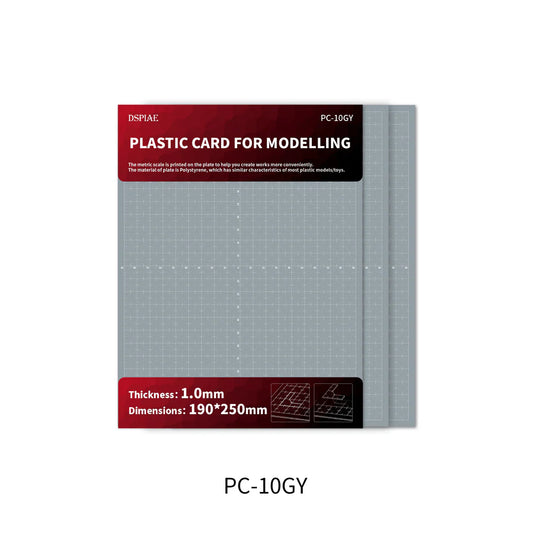 DSPIAE 1.0mm Plastic Card for Modelling 19cm x 25cm Sheet 3pcs PC-10GY
