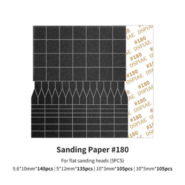DSPIAE #180 Sandpaper for ES-A Flat Sanding Heads (5 Sheets) SP-ES01