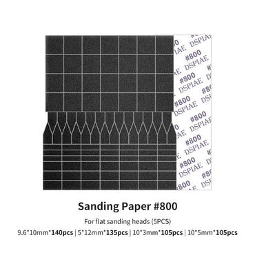 DSPIAE #800 Sandpaper for ES-A Flat Sanding Heads (5 Sheets) SP-ES08