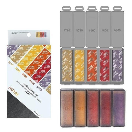 DSPIAE Coarse Grit Sanding Sponge Set (30pc) #180-#800 SS-S01