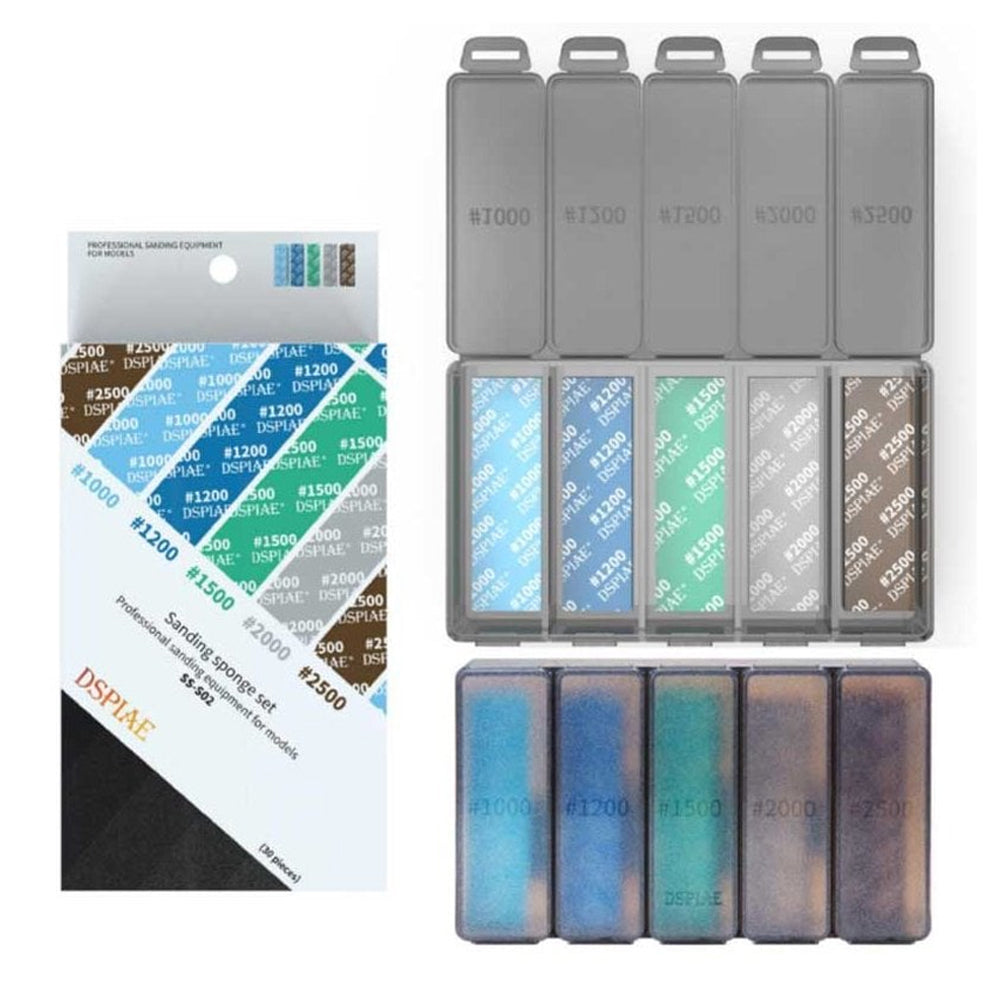 DSPIAE Fine Grit Sanding Sponge Set (30pc) #1000-#2500 SS-S02
