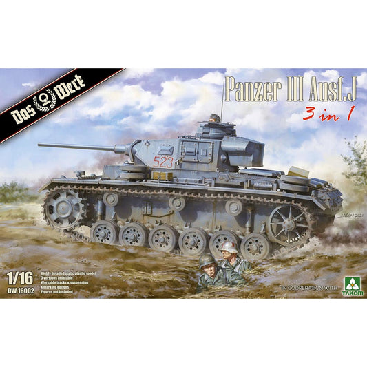Das Werk 16002 Panzer III Ausf.J 3 in 1 1:16 Tank Plastic Model Kit