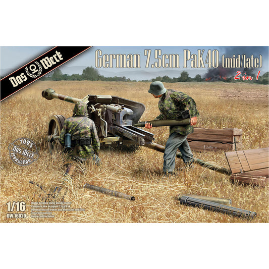 Das Werk 16020 German 7.5cm Pak40 (Mid/Late) 2-in-1 1:16 Model Kit