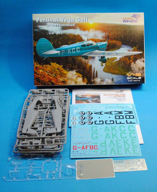 Dora Wings 48015 Percival Vega Gull civilian registrations 1:48 Aircraft Model Kit