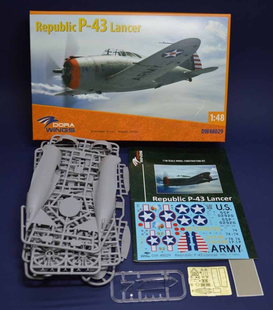 Dora Wings 48029 P-43 Lancer 1:48 Plastic Model Plane Kit