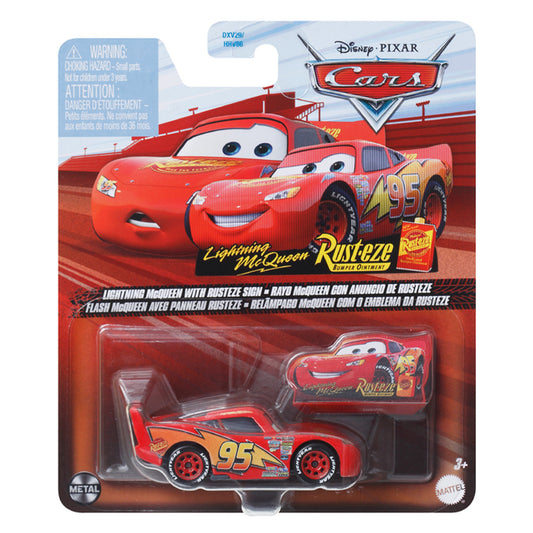 Disney Pixar Cars: Lightning Mcqueen With Rusteze Sign Diecast Car GCC81
