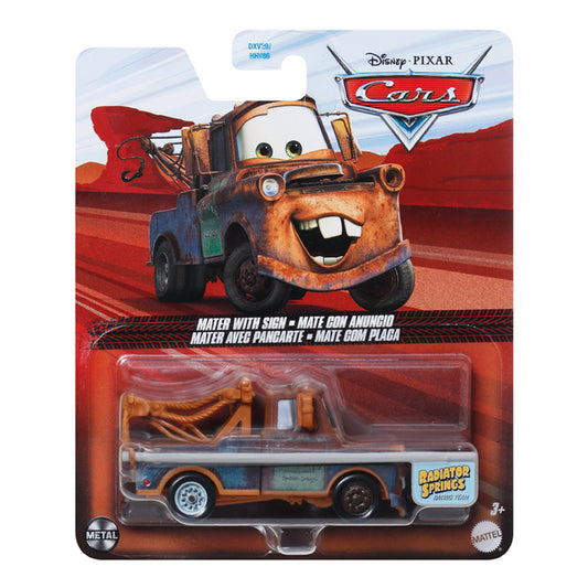 Disney Pixar Cars: Mater with Sign Diecast Car HTX86