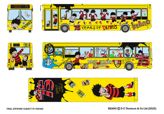 EFE E36720 Dennis Dart SLF/Pointer 2 Dennis the Menace 75th Anniversary 1:76
