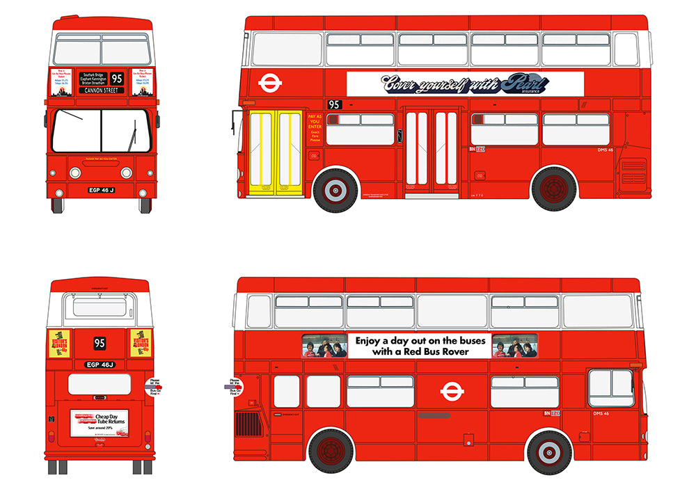 EFE E43004 Daimler Fleetline DMS46 London Transport Route 95 Cannon Street 1:76