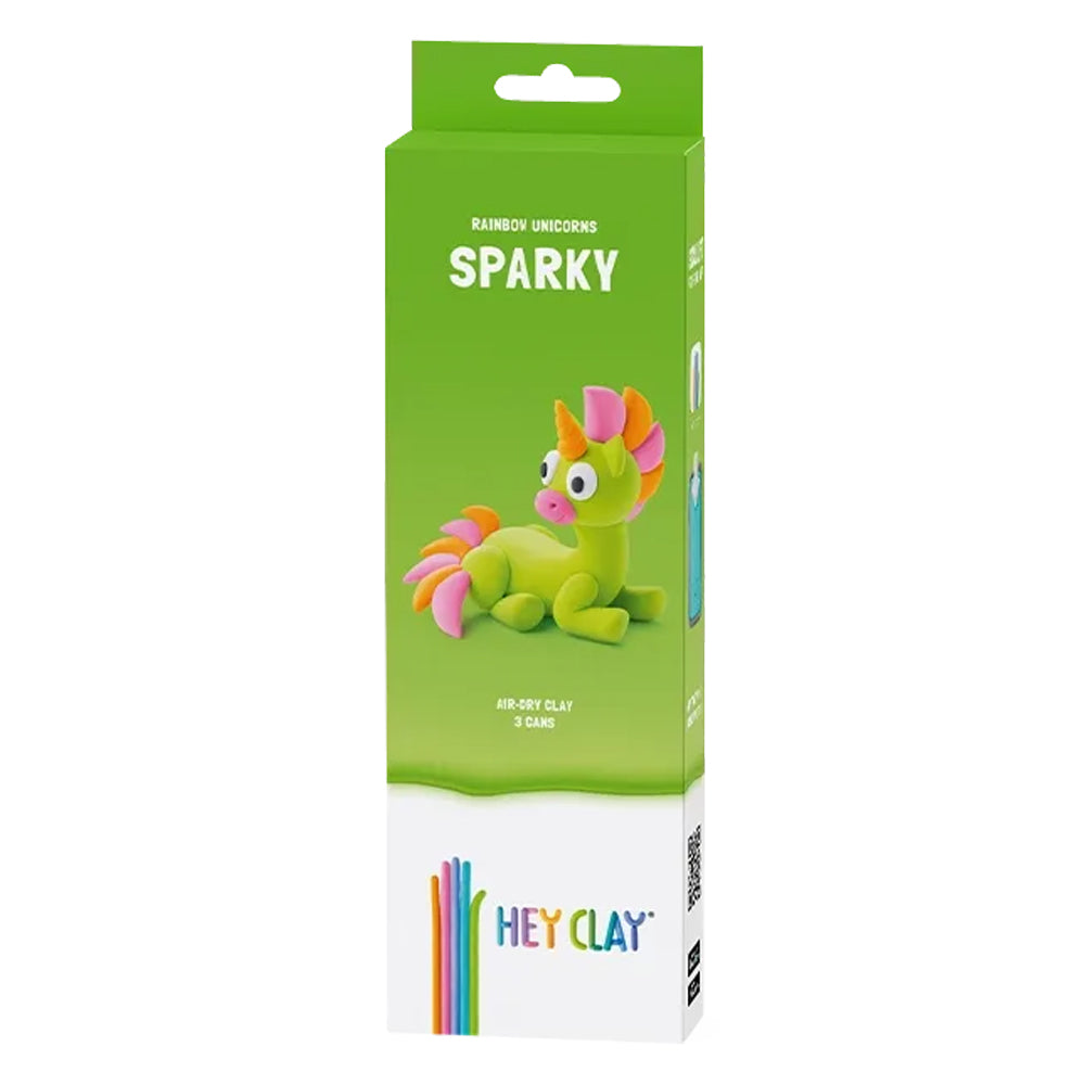 Hey Clay Rainbow Unicorns: Sparky - 3-Can Air Dry Clay Age 3+ E73741ED