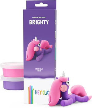 Hey Clay Rainbow Unicorns: Brighty - 3-Can Air Dry Clay Age 3+ E73743