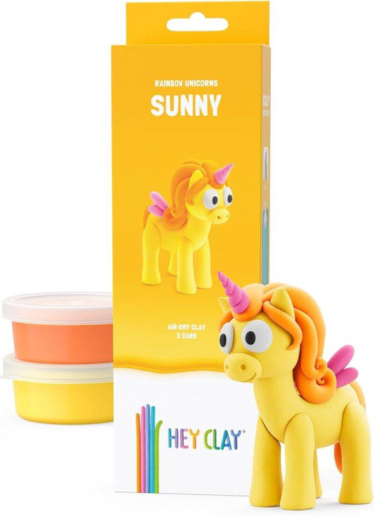 Hey Clay Rainbow Unicorns: Sunny - 3-Can Air Dry Clay Age 3+ E73743