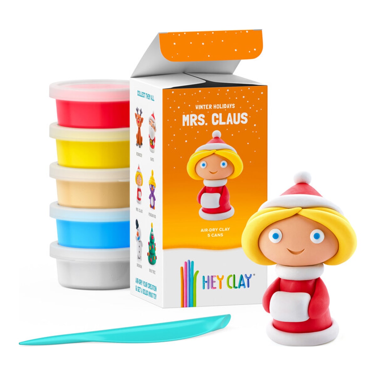 Hey Clay Winter Holidays Mrs Claus 5-Can Set E73837ED