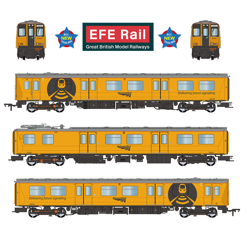 EFE Rail E81009 Class 313 3-Car EMU 313121 Network Rail Yellow OO Gauge