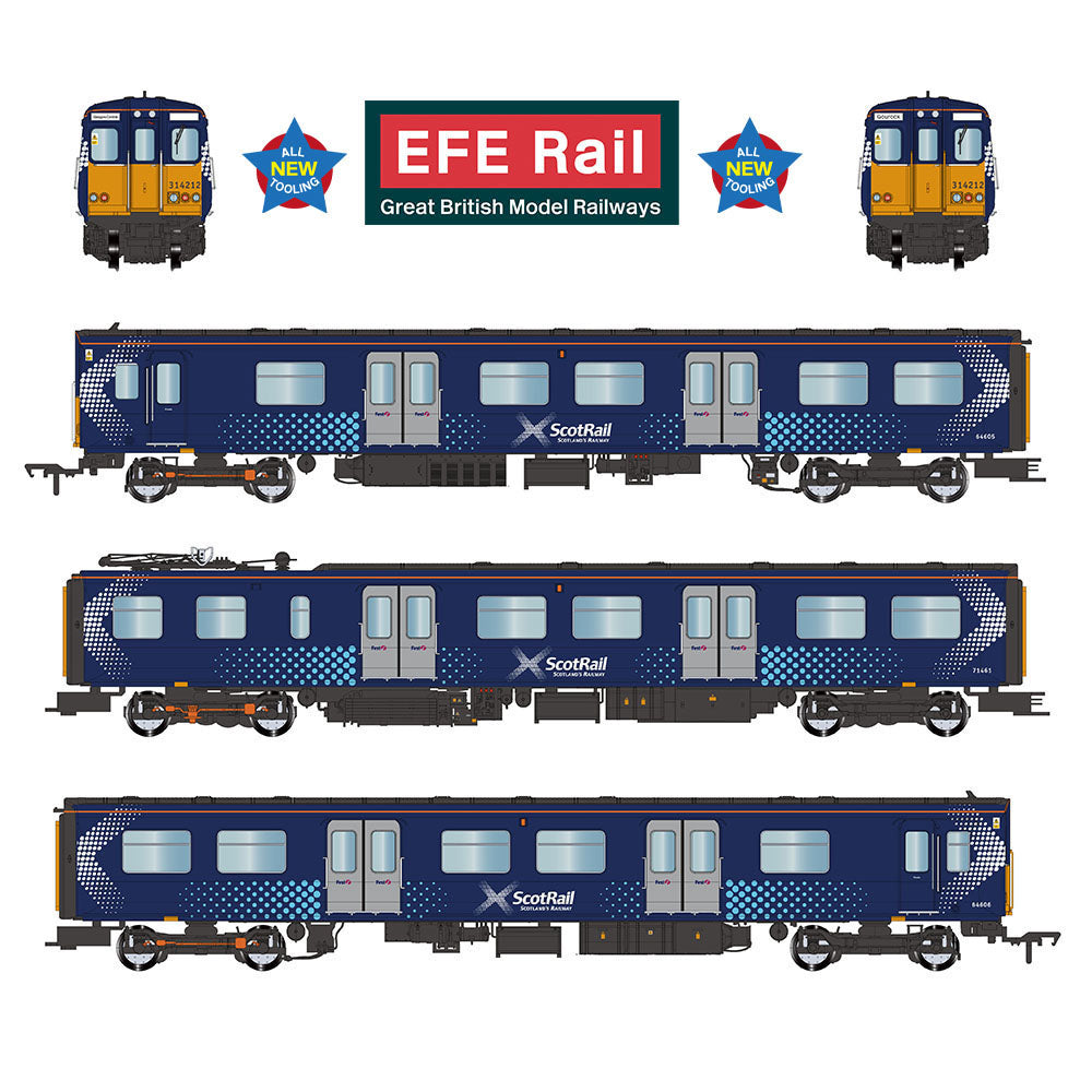 EFE Rail E81012 Class 314 3-Car EMU 314212 ScotRail Saltire OO Gauge