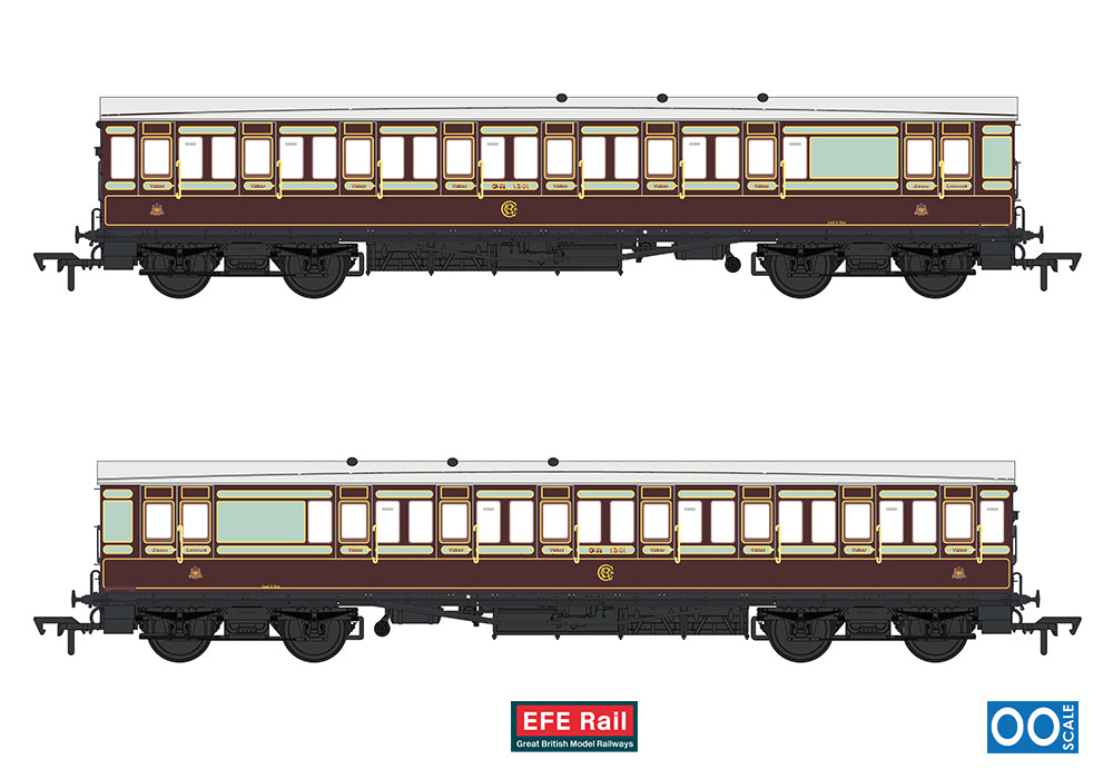 EFE Rail E86028 54ft non-Corridor Brake 3rd Caledonian Railway Plum & Off-White