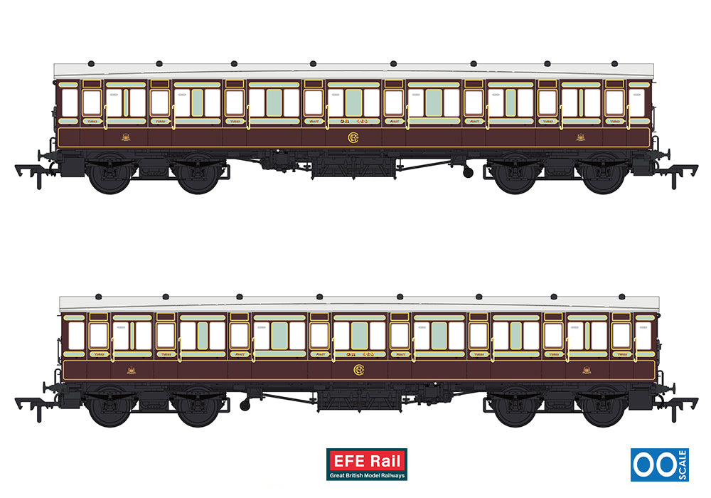 EFE Rail E86030 54ft non-Corridor Composite Caledonian Railway Plum & Off-White