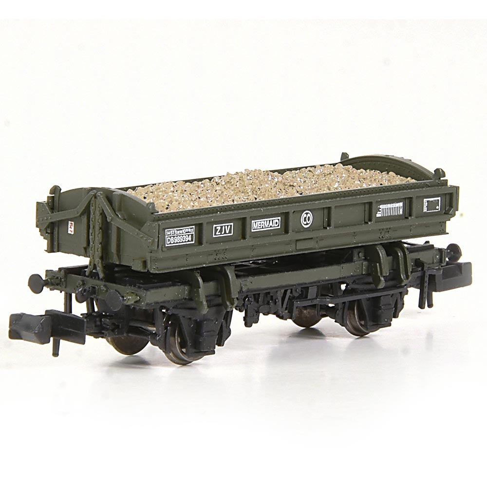 EFE E87537 N Gauge 14T 'Mermaid' Side Tipping Ballast Wagon BR Departmental Olive Green