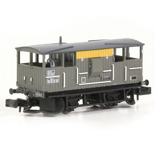EFE E87542 N Gauge BR 20T 'Shark' Ballast Plough Brake Van BR Engineers Grey & Yellow