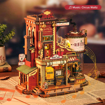 ROBOTIME ROKR Dream Gift Factory Christmas Mechanical Music Box Wooden Kit EAB01