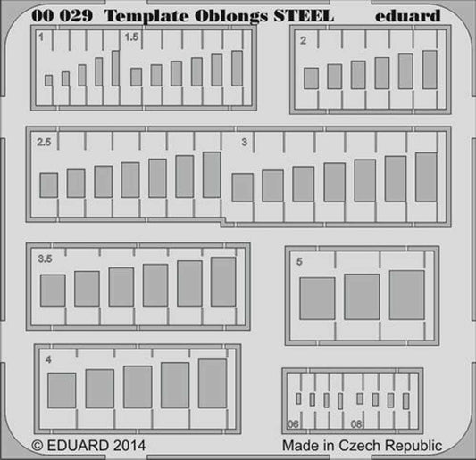 Eduard 00029 Etched Aircraft Detailling Set Multi Scale Template oblongs Steel K