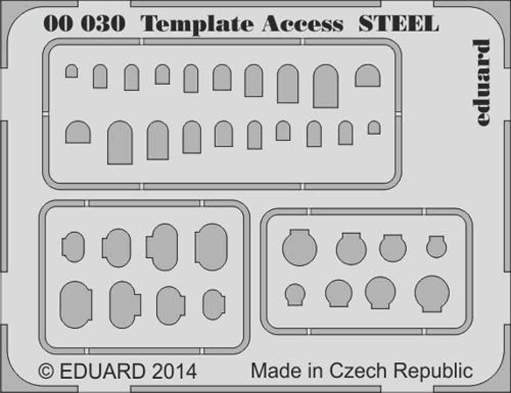 Eduard 00030 Etched Aircraft Detailling Set Multi Scale Template Access Steel