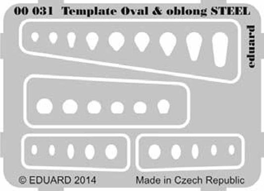 Eduard 00031 Etched Aircraft Detailling Set Multi Scale Template ovals & oblong