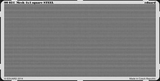 Eduard 00034 Etched Aircraft Detailling Set Multi Scale Mesh 4x4 square Steel