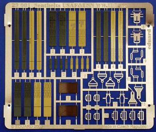 Eduard 23001 Etched Aircraft Detailling Set 1:24 USAF and USN WWII seatbelts Pre