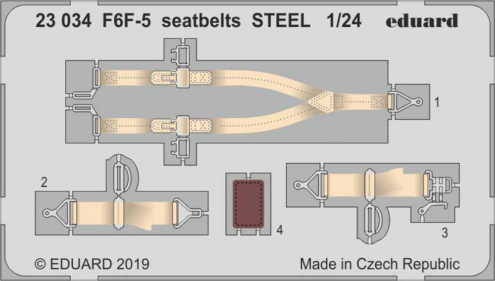 Eduard 23034 Etched Aircraft Detailling Set 1:24 Grumman F6F-5 Hellcat seatbelts