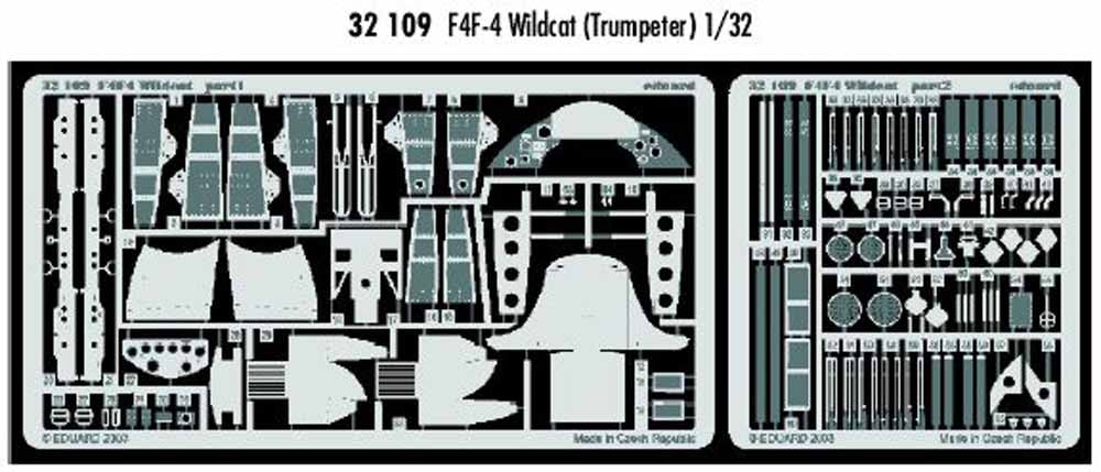 Eduard 32109 Etched Aircraft Detailling Set 1:32 Grumman F4F-4 Wildcat